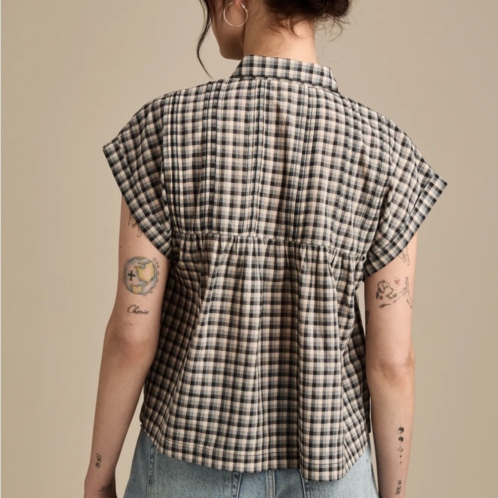 NWT Plaid Henley Top - Picture 4 of 8